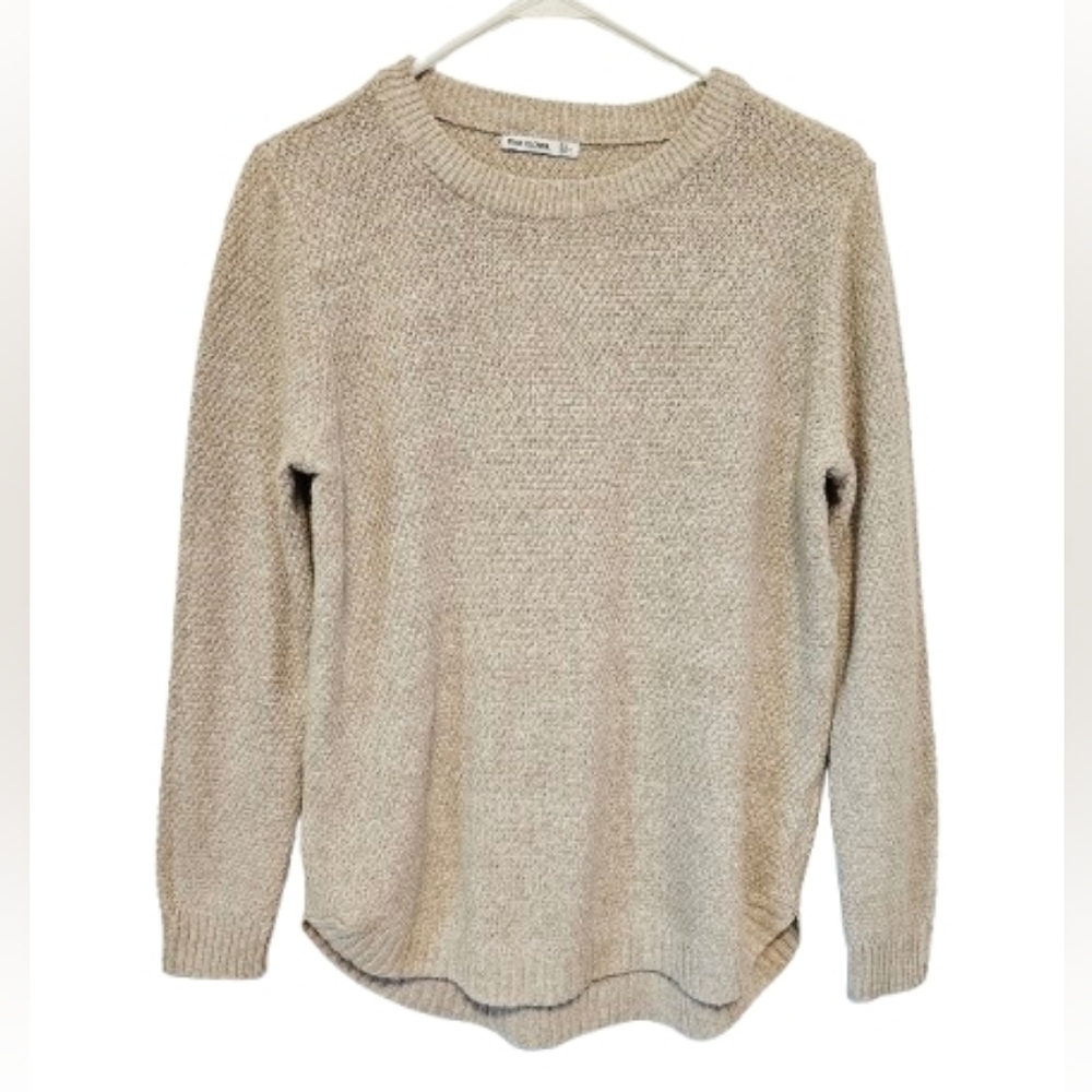 Pink Clover Stitch Fix Tan Crew Neck Sweater Women's Size Large